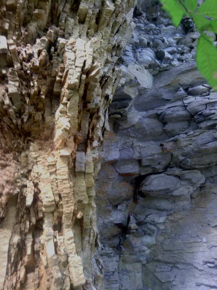 Close-up of boundary between vortice and ridge-strata