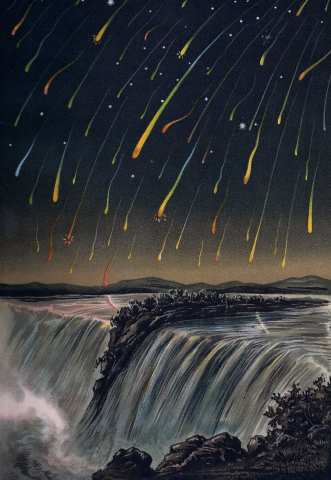 Fig. 2 - 1833 Leonid Meteor Storm over Niagara Falls
