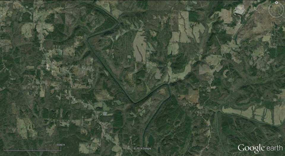 River tributaries take multiple 90 degree turns